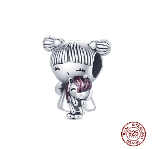 925 Silver Boy Girl Pendant Little Prince Charm Fit Original Pandora Charms Bracelet Beads Fine Jewelry Gift d4