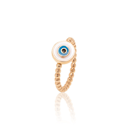 Oil Painting Gold-Plated Devil's Eye Ring Personalized Electroplated Women's Fashion Ring Opening Women's Accessories Jewelry D11