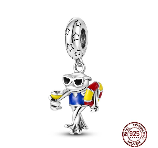 Genuine 925 Silver Little Boy Fox Rose Pyramid Mummy Charms Fit Original Charm Bracelets Diy Moon Cat Schnauzer Pendant For Jewelry S29
