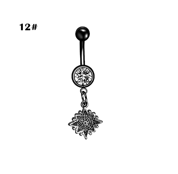 Moon Belly Button Ring Heart Shaped Black Belly Button Ring Button Nail b12