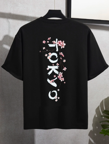 Manfinity Hypemode Loose Fit Men's Floral & Letter Graphic Tee