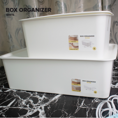 Locaupin  Multifunctional Storage Box Stackable Basket Bin with Lid Space Saver Household Organizer