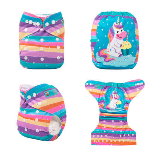 Alva Baby Cloth Diapers Washable Reusable Real Cloth Pocket Nappy Diaper Only No Insert For 3-15kg 6.6-33.1Ibs Baby And Newborn D7