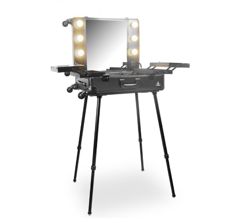 Gladking Professional Artist Studio Makeup Station Trolley Plain Black