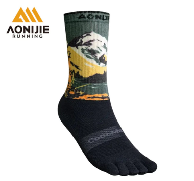 AONIJIE E4843 Trail Running Five Toe Socks Shock Absorption Marathon Jogging Hiking Calf Socks