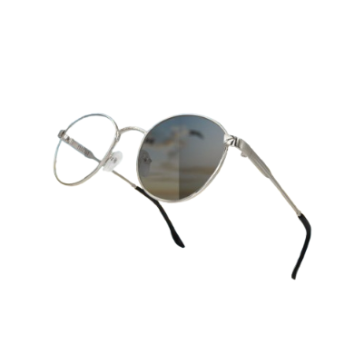 Peculiar Alex Silver TransitionPRO Round Frame Fashion Glasses Computer Anti-radiation for Men Women