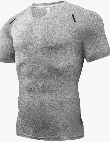 1pc Men Quick-Drying Short Sleeve T-Shirt For Sports, Gym, Running, Breathable Summer Top