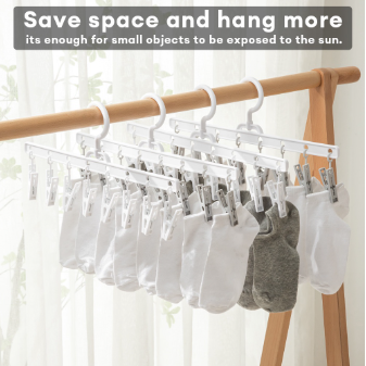Locaupin Undergarment Socks Drying Rack Closet Laundry Organizer For Towel Baby Clothes Hanger Clip