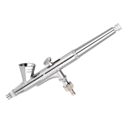 KKmoon Gravity Feed Dual-action Airbrush Kit Set Air Brush Spray Gun for Makeup Painting Nail Art Tattoo with Plastic Dropper (0.25mm)