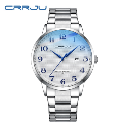 CRRJU Original Men's Watch Fashion Simple Business Quartz Stainless Steel Waterproof 5009 X 02