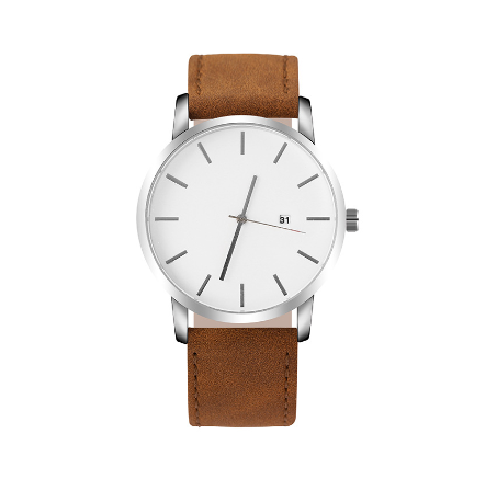 European and American fashion calendar men's watch frosted belt quartz watch simple large dial watch men's watch M1