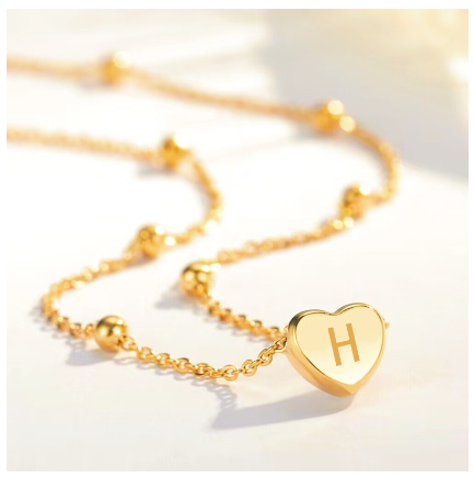 Kwintas Stainless Steel Necklace For Women 18K Gold A-Z Titanium Steel Pendant Accessories Jewelry Gift H