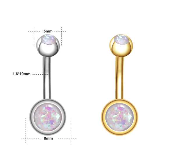 Silver Crystal Navel Rings Stainless Steel Belly Button Rings Gold Anti Allergy Flower Navel Piercings 18