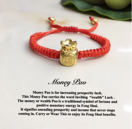 Lucky Charm MONEY PAO Red String Bracelet For Adult & Kid (CAI)