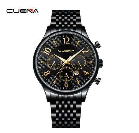 New CUENA Original Men's Watches Fashion Brand Casual Business Stainless Steel Waterproof Quartz Analog 6078 M2