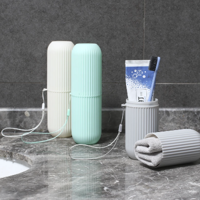 Toothbrush Box Striped Portable Mouthwash Cup Toothbrushing Cup Set Tooth Set Tooth Cylinder-Z679