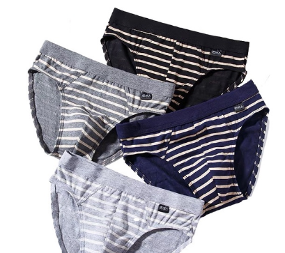 6 Pcs Cotton Stripes Brief For Men
