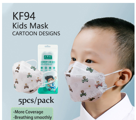 KF94 Korea Design Face Mask Kids Facemask 4ply Fish Shape Non Woven Face Mask