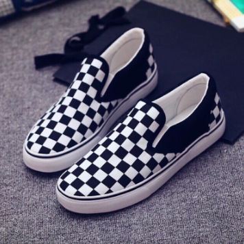 Slip On Checkered Lazy canvas fashion shoes unisex shoes