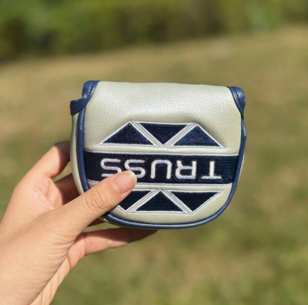 1pc Durable Soft Embroidered Golf Club Head Cover Putter Cover PU Leather Waterproof And Wear-Resistant