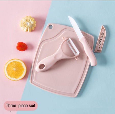 3in1 Ceramic Fruit Knife Peeling Cutting Board Set