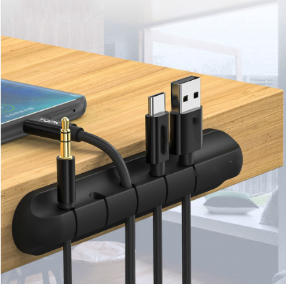 Cable Organizer Silicone USB Cable Winder Desktop Tidy Management Clips Cable Holder for Mouse Headphone Wire Organizer