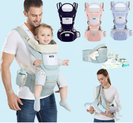 BabeLovey Baby Carrier Infant Comfortable Breathable Multifunctional Sling Backpack Hip Seat Carrier
