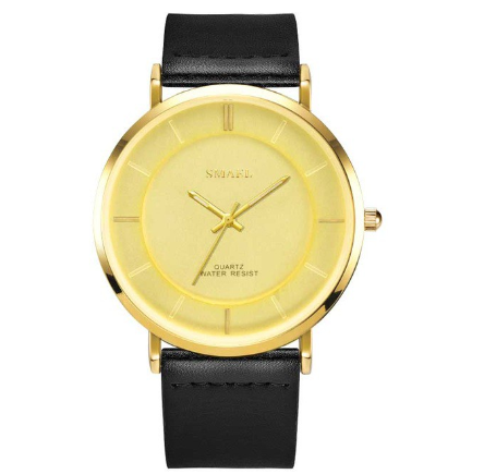 SMAEL 1901 Fashion Simple Men's Big Dial Watch Top Brand Business Quartz Leather Sports Watch Men's Casual Men's Clock Watch M4