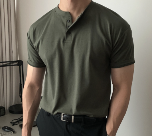 Men's T-shirt Summer Plain Casual Short Sleeves Polo Shirt For Man 4.6