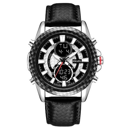 SMAEL 1373 Top Luxury Brand Men's Watch Fashion Dual Display Sports Wristwatch Multifunction Waterproof Military LED Quartz Watch M3