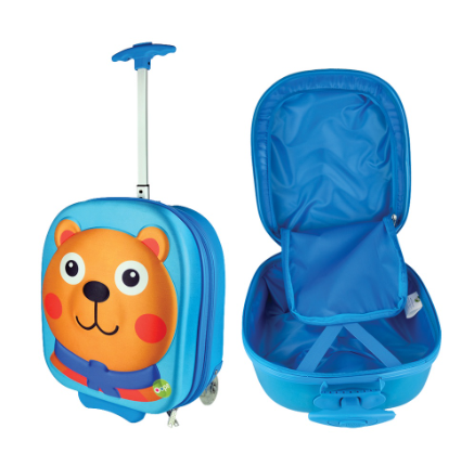 Oops Happy Trolley ! Bear - Waterproof Soft 3D Trolley Bag for Kids - Unisex