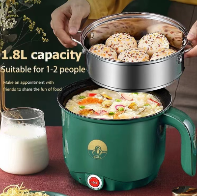 Mini Rice Cooker, 1.8L Multi-function Cooker Non-Stick Inner Pot with Steamer