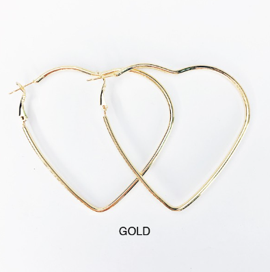 Heart Hoop Earrings Medium