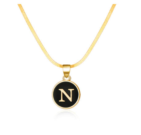26 Letter Pendant 18K Gold Snake Chain Necklace Classic Fashion Suitable for Men and Women Letter Necklace Jewelry Wholesale N