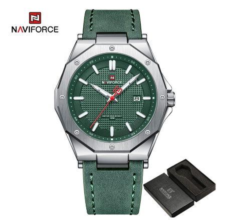 Naviforce Men's Fashion Golden Quartz Waterproof Military Wrist Watch GREEN