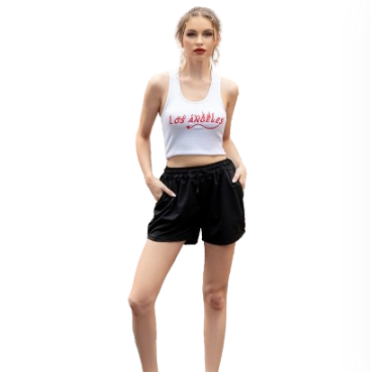 Lovito Casual Solid Drawstring Shorts for Woman L00242 (White/Black/Grey/Pink/Blue)
