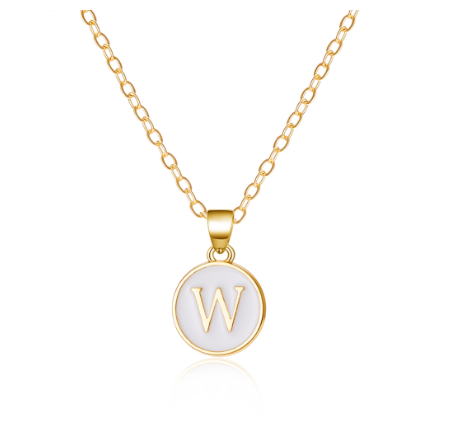 26 Initial Pendant Necklace Men's and Women's Fashion Simple Style Initial Pendant Gold Necklace Holiday Gift W