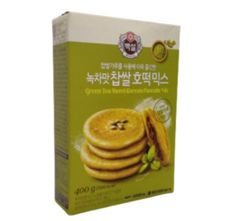 CJ Beksul Green Tea Sweet Korean Pancake Mix - Hotteok Mix 400g