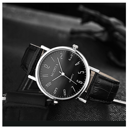 Men Casual Quartz Watch with Stainless Steel Strap M9