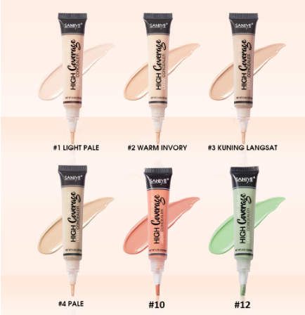 SANIYE 6 Colors Full Coverage Acne Mark Dark Circle Face Concealer Tube R1072N