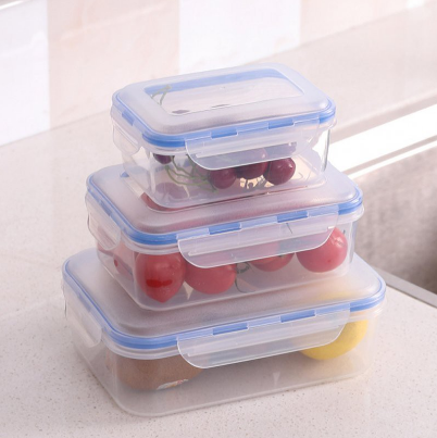 AIC New Arrival Plastic Food Container 3 in 1 Box Bento Box Sealed Fresh Clear Storage Lunch Box