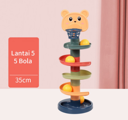 Baby Toys Toddler Shooting Toy 5 Balls Kids Toys Ice Skating Tower 5-story Tower Revolving Track