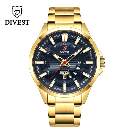 DIVEST Luxury Brand Men's Watches Fashion Business Casual Sport Men Watch Waterproof Quartz Luminous 9032GOLD BLUE