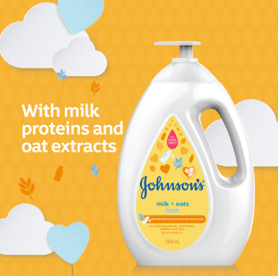 Johnson's Milk + Oats Baby Bath 1000ml - Baby Essentials, Baby Care, Baby Wash Body Wash For Baby