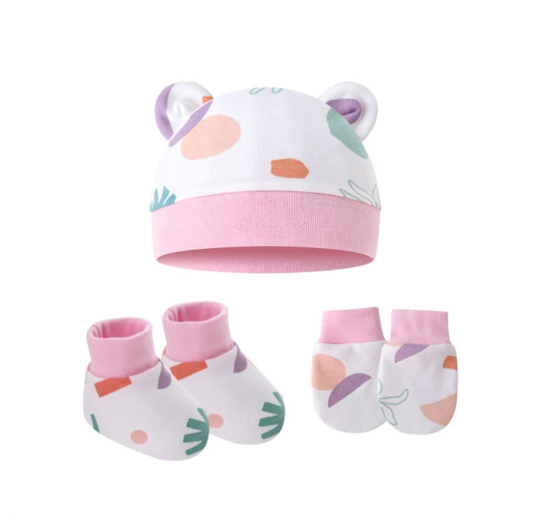 Some Baby Beanies Gloves Sock Set Newborn Baby Mittens No Scratch No Scratch Mittens S23
