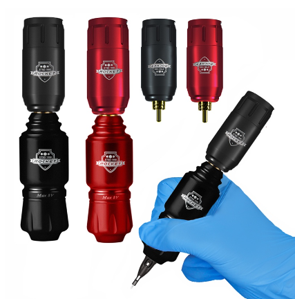 Professional Mini Rocket Tattoo Machine Set Japan Motor Wireless Tattoo Power Supply RCA Interface Rotary Artist Preference