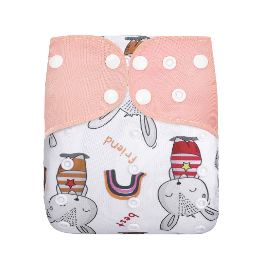 Reusable Waterproof Diaper With Single Size Print D27
