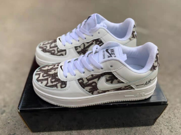 Fashion Airforce 1 Two toned Printed Shadow Macaron Rubber Shoes