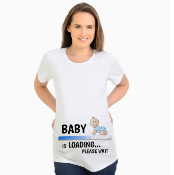 Baby Is Loading Funny Pregnant Tshirt Women Grossesse Maternity Top Tee Pregnant