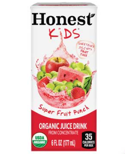 Honest Kids Organic Super Fruit Punch Juice Drink 177ml